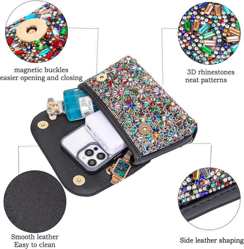 BBTT.ful Shoulder Bags Crossbody Bag Purses Handbags Crystals Rhinestone Evening Bag for Women Clutch Purse with Chain - Image 5
